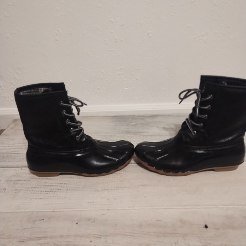 Charlotte Russe Sz 7 Womens Black Duck Boots Charlotte Russe Sz 7 Womens Black